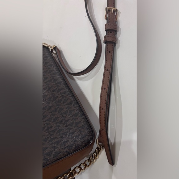 Michael Kors Brown Jet Set Large Printed Logo Crossbody Bag - Picture 15 of 16